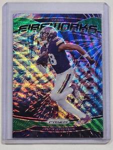 lot 239 image: Justin Jefferson 2024 Panini Prizm Wave Refractor Fireworks No. 8