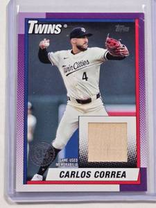 lot 246 image: Carlos Correa 2025 Topps Game-Used Memorabilia Relic Card