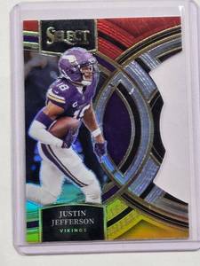 lot 250 image: Justin Jefferson 2023 Panini Silver Prizm Die Cut Select  Vikings No. 175