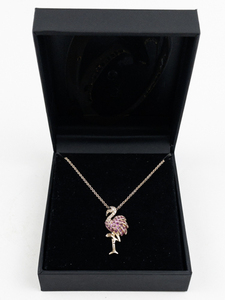EFFY  Ruby, Diamond, & Pink Sapphire Flamingo 14K Rose Gold Pendant Necklace . **Replacement Value $1,345.50*** Low Reserve!!!