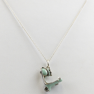 Tiffany & Co. Teal Scooter Sterling Silver Pendant Necklace . ***Estimated Replacement Value $700***