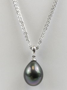 lot 11 image: Nolan Miller Tahitian Pearl Multi-Strand Chain Sterling Silver Pendant Necklace .