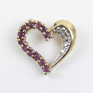 lot 34 image: Ross Simons  Ruby & natural Diamond Vermeil (Sterling Silver) Pendant (no chain).