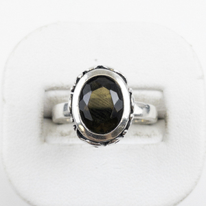 lot 60 image: Silpada  Smoky Topaz With Scroll Setting Sterling Silver Ring. Size 6.75 - 7.