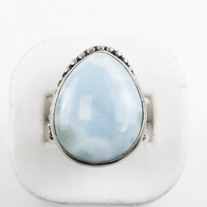 lot 63 image: Sajen Large Larimar Sterling Silver Statement Ring . Size 7.25 - 7.5.