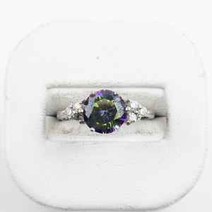 lot 73 image: Chapal-Zenray Mystic Topaz & CZ Sterling Silver Ring. Size 7 - 7.25.