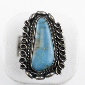 lot 82 image: Turquoise Sterling Silver Statement Ring . Size 8 - 8.25.
