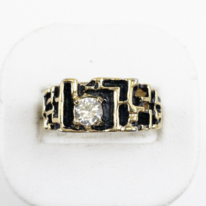 lot 84 image: CZ Open Work 18K HGE Ring. Size 8.75 - 9.