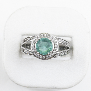 lot 87 image: Colored CZ Sterling Silver Ring. Size 8.5 - 8.75.