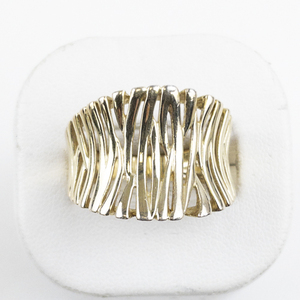 lot 102 image: Ross Simons  Open Work Stick Style Vermeil (Sterling Silver)  Statement Ring . Size 9.75 - 10.