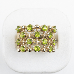 lot 107 image: Ross Simons  Peridot Vermeil (Sterling Silver)  Statement Ring . Size 9 - 9.25.