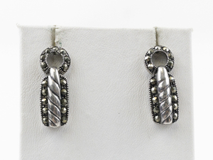 lot 119 image: Marcasite Accented Sterling Silver Dangle Earrings .
