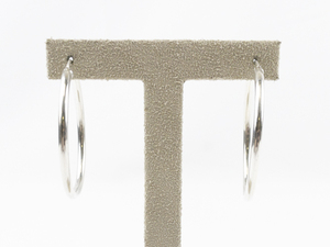lot 120 image: 3MM Solid Sterling Silver Hinged Wire Hoop Earrings.