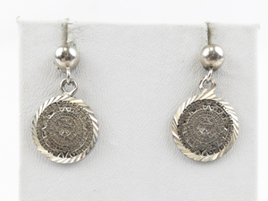 lot 132 image: Taxco, Mexico  Calendar Sterling Silver Dangle Earrings .