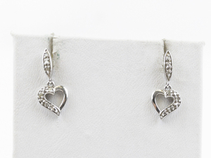 lot 136 image: Zales Natural Diamond Accented Sterling Silver Dangle Earrings .