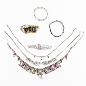 lot 172 image: Group of 6  Rhinestone Necklaces & Bracelets .