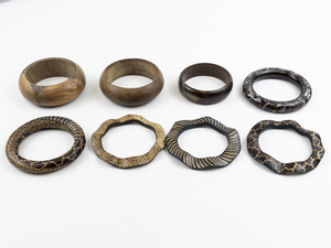 lot 175 image: Group of 8 Wooden Bangles.