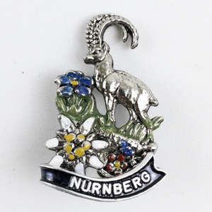 lot 199 image: Nurnberg German Enamelled Silver Tone Base Metal Hat Pin.