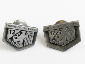 lot 205 image: Set of two  House Of Heileman Silver Tone Base Metal Lapel Pins. (Beer)
