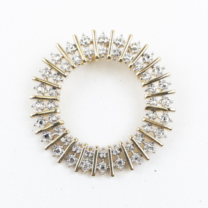 lot 212 image: Ross Simons  Diamond Accented Rose Plated sterling silver wreath style slide pendant.