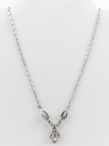 lot 226 image: Esposito  Rhinstone Filigree Sterling Silver Pendant Necklace .