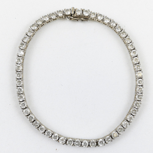 lot 147 image: CZ Sterling Silver Tennis Bracelet.