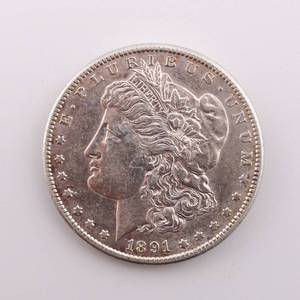 lot 13 image: 1891-S Morgan Silver Dollar $1