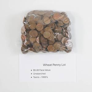 lot 45 image: Wheat Penny Lot - $5 Face Value - Unsearched