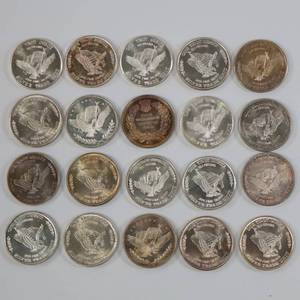 lot 38 image: 20 - 1oz Silver Rounds