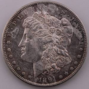 lot 25 image: 1891-S Morgan Silver Dollar $1