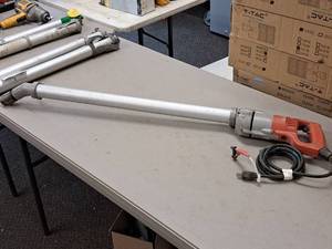 lot 598 image: Milwaukee 12 Right Angle End Handle Drill 1107-1 with 45-degree Right Angle Drive Attachment  30 Long Tom Extension Shaft