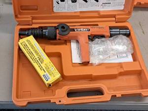 lot 606 image: Ramset Powder-Actuated Fastener with Safety Goggles, .27cal Fasteners, Case