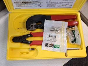 lot 609 image: Epco Professional CATV Installation Coax Cable Stripper and Termination Tool Kit
