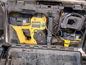 lot 666 image: DeWalt 18V SDS Hammer DC212 with (2) Batteries, (1) Charger,  Tool Handle, Case