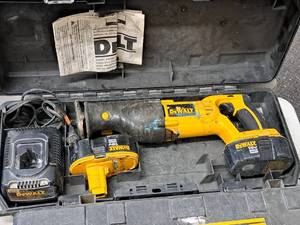 lot 676 image: DeWalt Variable Speed 18V Reciprocating Saw DC385 with (2) Batteries, (1) Charger, Case