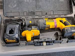 lot 671 image: DeWalt Variable Speed 18V Reciprocating Saw DC385 with (2) Batteries, (1) Charger, Case