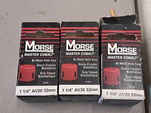 lot 699 image: Lot of (3) Morse Master Cobalt 1-14 Bi-Metal Hole Saws
