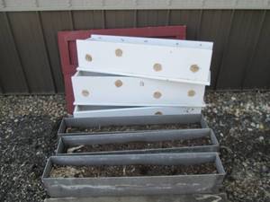 lot 56 image: (3) Painted Wood framed flower boxe...