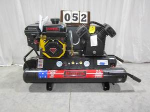 lot 52 image: Power Train Wheelbarrow Twin Tank Air Compressor
