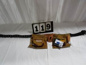 lot 119 image: Ravan Camel Brown Suede Tool Pouch Belt