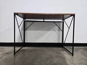 lot 6 image: Modern Industrial Metal and Wood Desk
