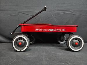 lot 8 image: Miniature 21 Flexible Flyer Red Metal Wagon