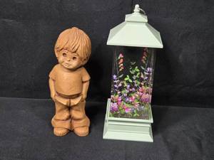 lot 46 image: Little Boy Fannykin and Floral Snow Globe Light Box