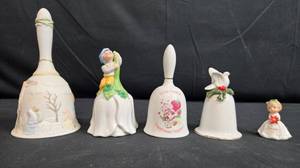 lot 72 image: Set of Assorted Decorative Porcelain Bells