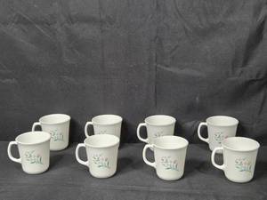 lot 75 image: Set of Corning Floral Coffee Mugs