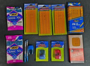 lot 86 image: Collection of Pencils and BIC Pens with Sharpeners