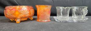 lot 118 image: Vintage Collection of Glass Dishes and Two Cups