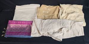 lot 163 image: Collection of Assorted Fabrics Including Embroidered and Patterned Pieces