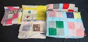 lot 171 image: Handmade Patchwork Quilts with Various Designs