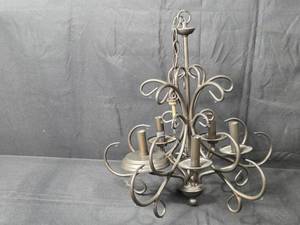 lot 179 image: Elegant Light Metal Chandelier in Rustic Bronze Finish
